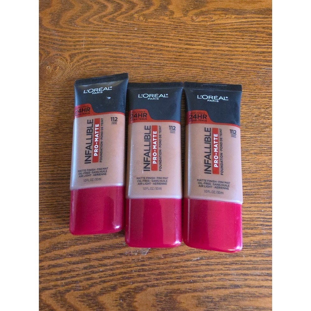 Lot of 3 L'Oréal Infallible Pro-Matte 24 Hr Foundation 112 CLASSIC TAN ‎ NEW